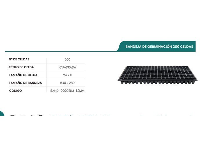Bandeja De Germinación 200 Celdas