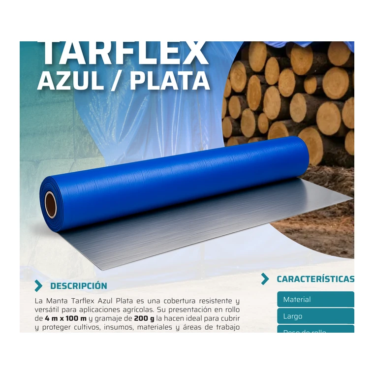 Manta Tarflex azul/plata